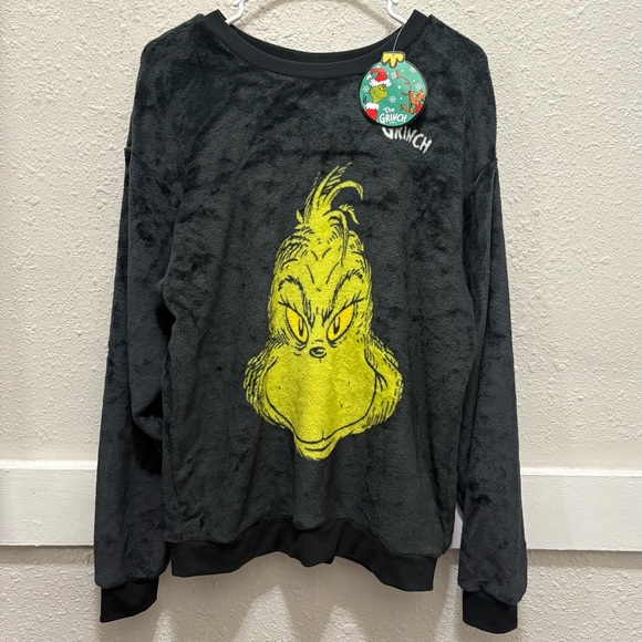 The Grinch Christmas Graphic Black SOFT Pullover NWT L - Picture 1 of 3